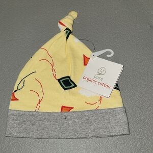 NWT - Hanna Anderson - Organic Cotton - Baby Beenie- Yellow/Gray - Sz XS